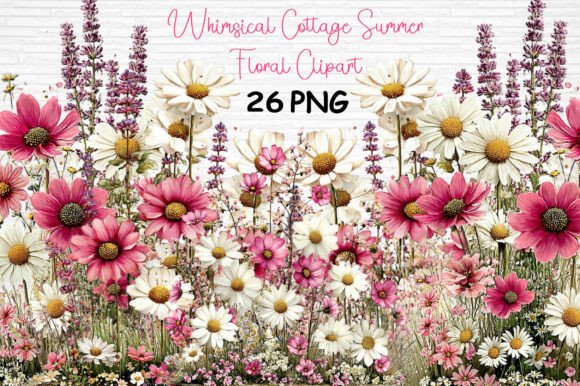 Download Whimsical Cottage Summer Floral Clipart - Summer Collection