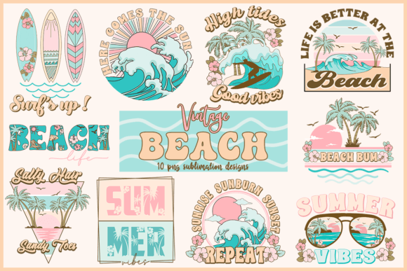 Download Vintage Beach Summer Sublimation Design - Summer Collection