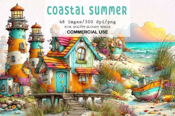 Download Whimsical Coastal Summer PNG Clipart - Summer Collection
