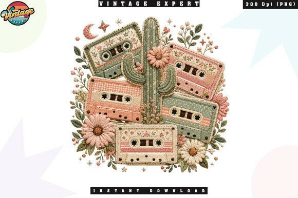 Download Pastel Cassette Tape and Cactus PNG - Pastel Collection