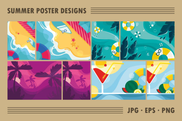 Download Collection of Summer Poster Designs. - Premium Resources