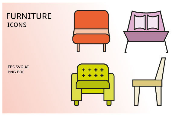 Download Sofa and Home Decoration Icons Set - Home decor Collection