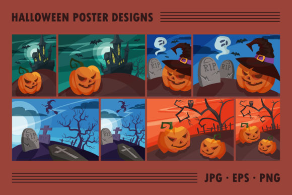 Download Collection of Halloween Poster Designs. - Premium Bundle