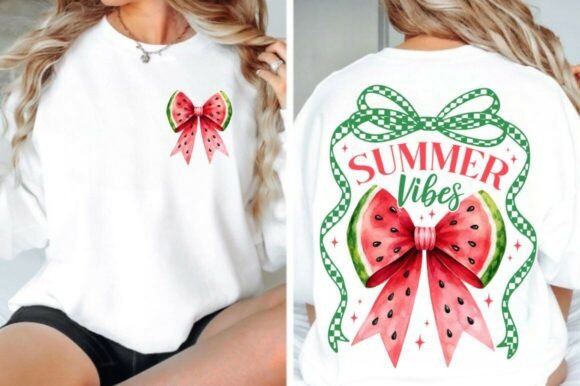 Download Retro Summer Vibes PNG, Watermelon Bow - Summer Collection