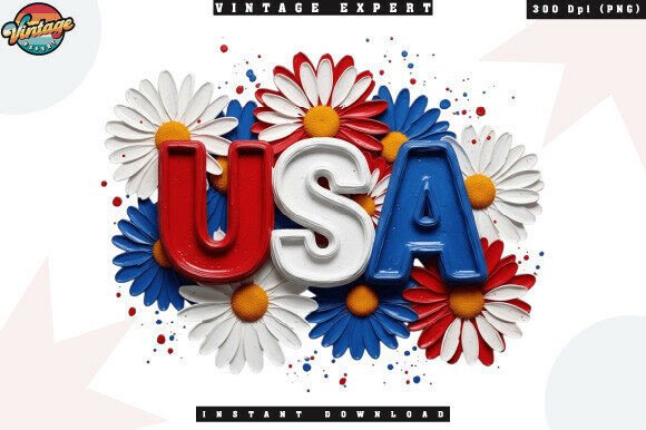 Download Patriotic USA Daisy Summer Flower PNG - Summer Collection