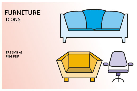 Download Sofa and Home Decoration Icons Set - Home decor Collection
