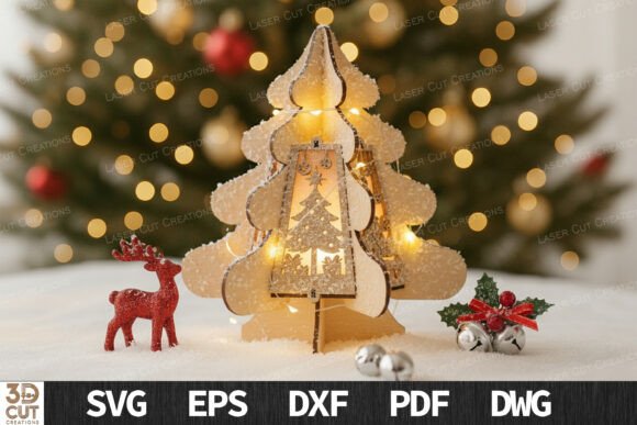 Download 3D Christmas Tree Lantern SVG File - Christmas tree Collection
