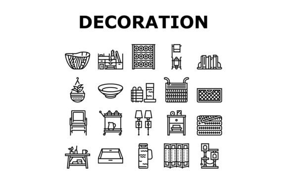 Download Home Decoration and Furniture Icons Set - Home decor Collection
