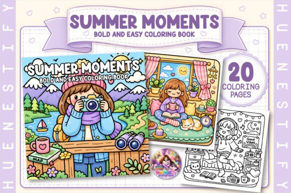 Download Summer Moments Bold &amp; Easy Coloring Book - Summer Collection