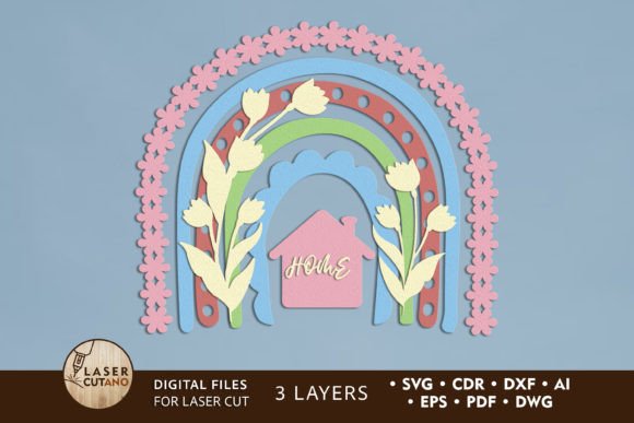 Download Home Decoration, Rainbow Laser Cut File - Home decor Collection