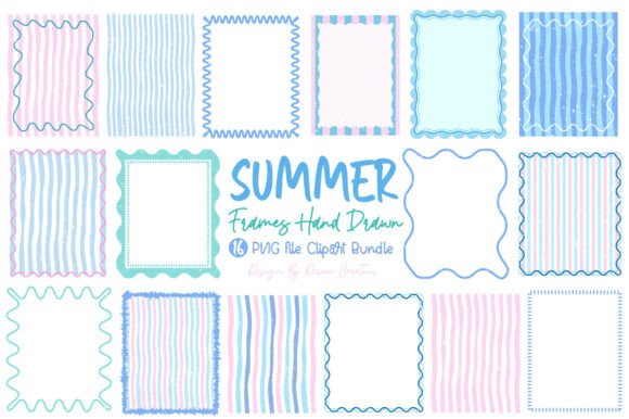 Download Summer Preppy Hand Drawn Frames Bundle - Summer Collection