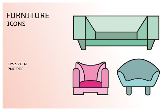 Download Sofa and Home Decoration Icons Set - Home decor Collection