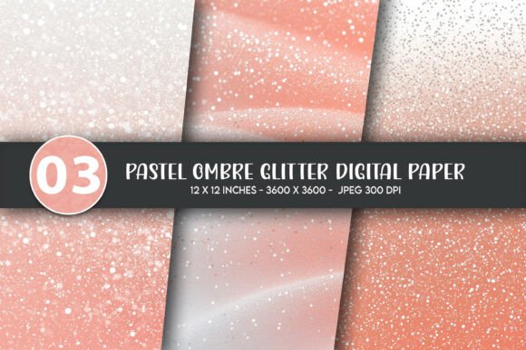 Download Pastel Ombre Glitter Digital Paper - Pastel Collection