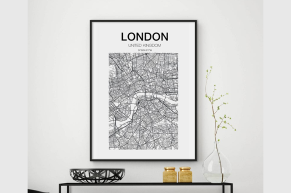 Download London Map Print Wall Art Home Decor - Home decor Collection