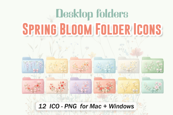 Download Spring Bloom Pastel Folder Icon Pack!🌸 - Pastel Collection