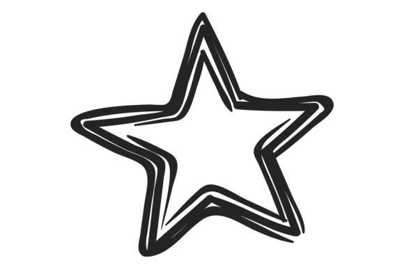 Download Grungy Star Sketch. Paint Brush Black Do - Grungy Collection