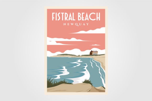 Download Fistral Beach Vintage Poster Designs - Poster designs Collection