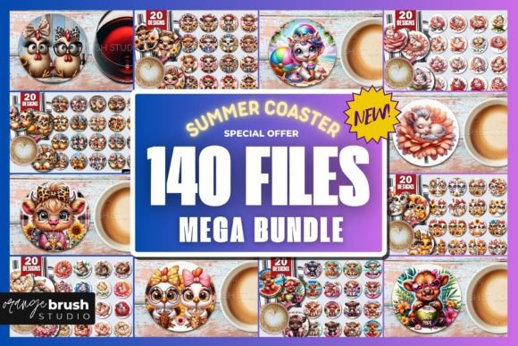Download Summer Round Coaster Mega Bundle - Summer Collection